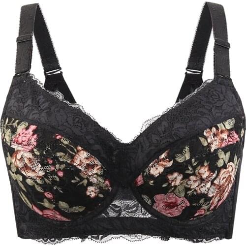 Womens Full Coverage Lightly Padded Underwire Balconette Lace Bra 34 36 38 40 42 44 46 48 B C D E F