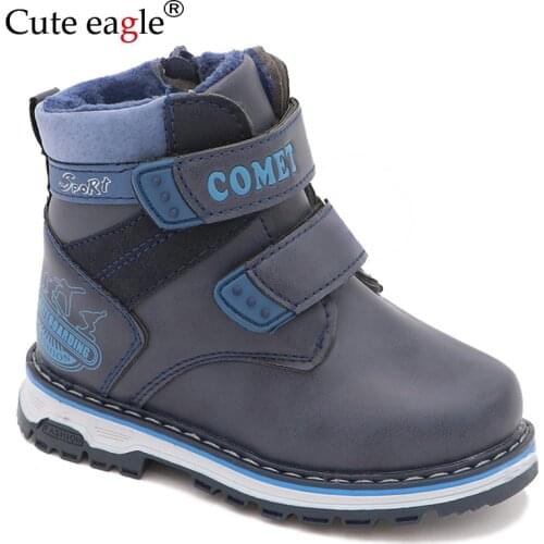Winter Boots For Boys Felt Boots Little Kids Woolen Plush Warm Snow Boots For Boys Waterproof Martin Boots EU Size 22-27