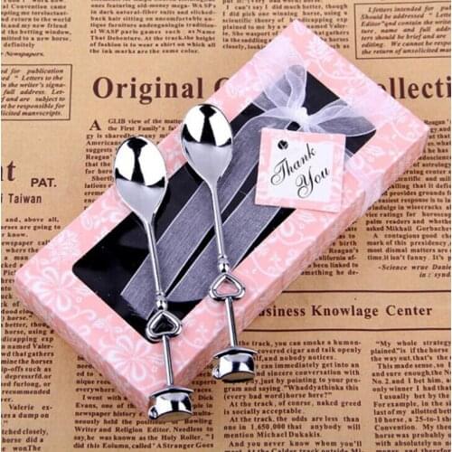 2pcs/set Heart Shaped Love Coffee Tea Measuring Spoon Stainless Steel Tableware Wedding Decoration Lover Gift LX4586