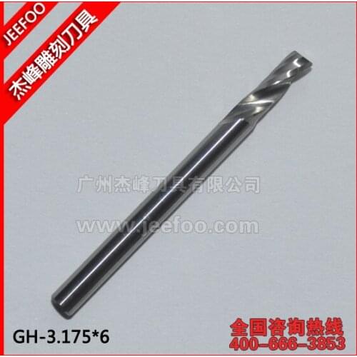 3.175*6mm Solid carbide One Flute Spiral Bits for cnc machine, CNC Milling Cutters, CNC Router Bit, Acrylic Tools
