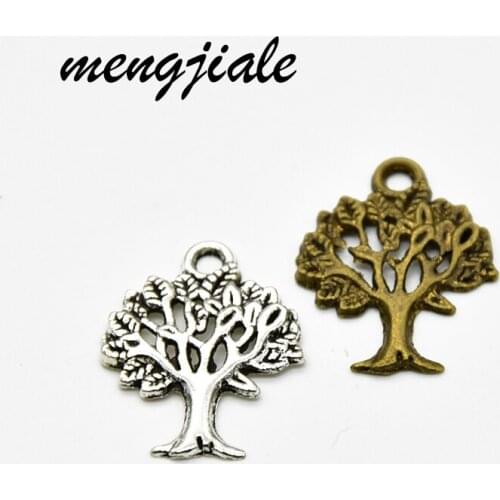 35pcs Retro style Two color Tree Charms for Ladies jewelry DIY handmade accessories 21*16mm