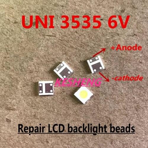 500PCS/UNI LED Backlit LCD TV 3535 3537 LED SMD Bead Light 1w 6v 3535 1.2w Cool White UNI MSL-638DEZW-E26SC
