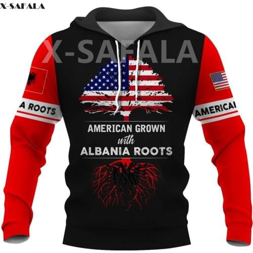 Albania USA Skull Eagle Country Map Flag Name 3D All Printed Hoodie Man Women 3 Harajuku Zipper Pullover Sweatshirt Jacket