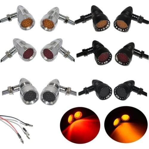 Aluminum Universal Motorcycle Black Chrome EM Bullet Turn Signals Indicator Light For Harley Bmw Honda Yamaha Cruiser Chopper