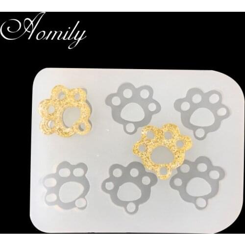 Aomily Lovely Cat Footprint Clows DIY Cake Fondant Silicone Mold Decorating Tools Cookies Chocolate Mould Cake Tools Bakeware