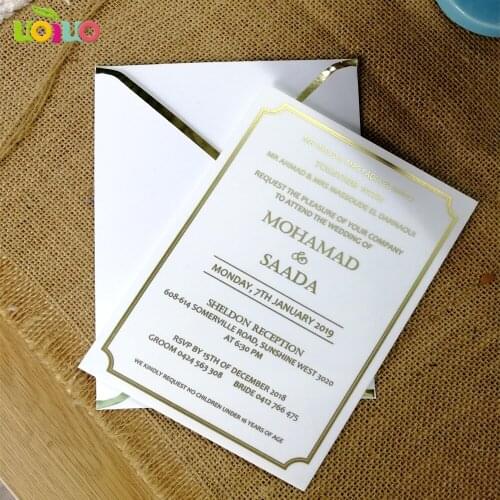 White acrylic card with gold printing wedding invitation card acrylic card wedding invitation card with envelop(MOQ 30pcs)