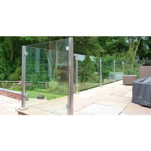 Freeshipping 950mm 304stainless steel for outdoor square glass holders pole 7x2m total 10pcs