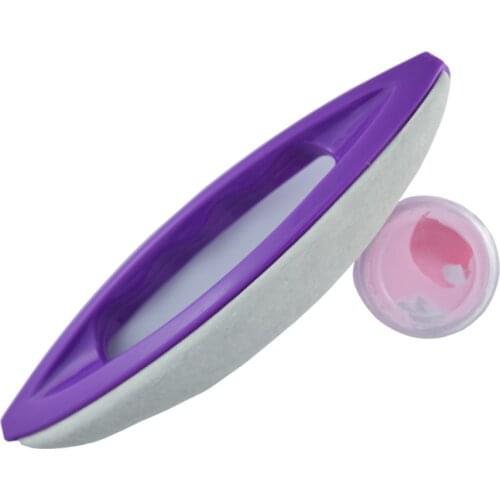 Nail Art Manicure Leather Buffer Nail Buffing Brush w Wax Polishing for Nail Tips Varnish Tools Purple Sheepskin Brush Polisher