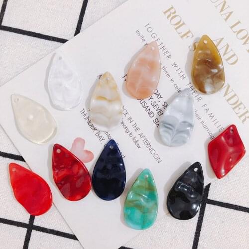 DIY jewelry new personality simple blooming resin water drop with hole earring pendant material 10pcs