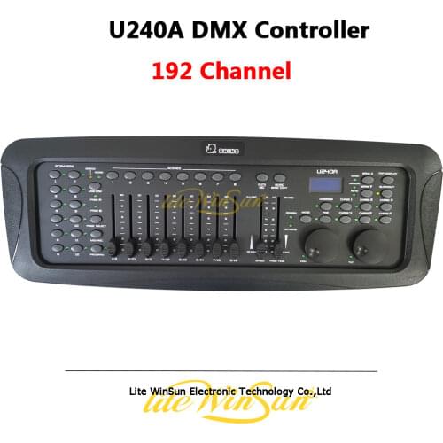 DMX 240A Controller 192 Channels U-Disk USB Backup MIDI Support Blackout DMX Console for DJ Disco