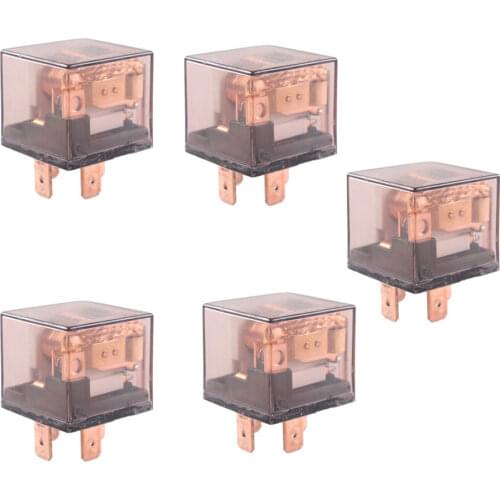 EE support 5Pcs Car Automotive Truck 12V 12 Volt DC 80A AMP SPST Transparent Relay 4P Sales