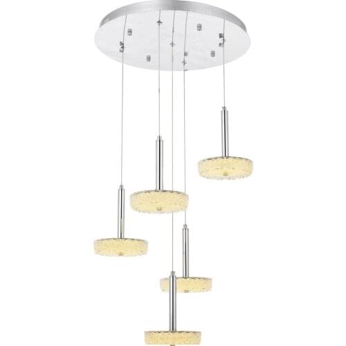Eray Lighting 9708-4S + 1S Chrome Powerled 5 li Chandelier