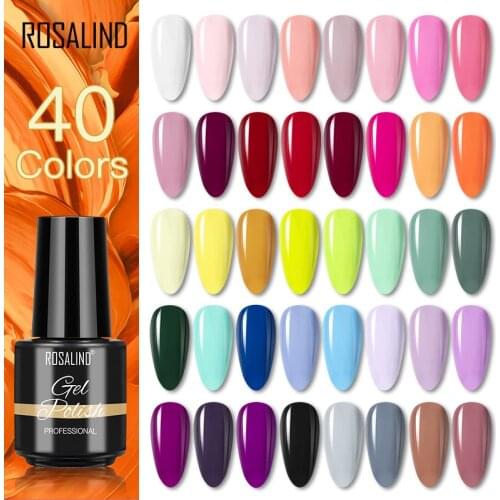 ROSALIND 7ML Gel Polish Glitte Colors Hybrid Varnish Nails Art All For Manicure Need UV LED Lamp Base Top Coat Primer Gellak