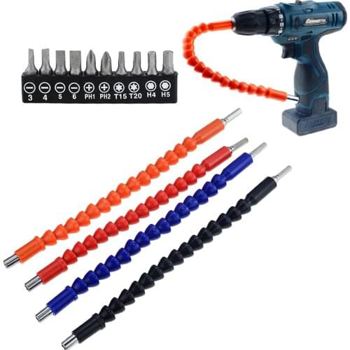 2PCS 290mm Flexible Shaft Tool Electronics Drill Screwdriver Bit Holder Connect Link 3-H5 Hex Shank Extension Snake Bit