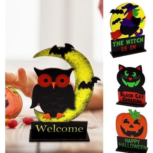 Halloween Wooden Ornaments Pumpkin Ghost Pendants Kids Toys New Fashion Hot Elegant Door Hanging Signs Party Decoration