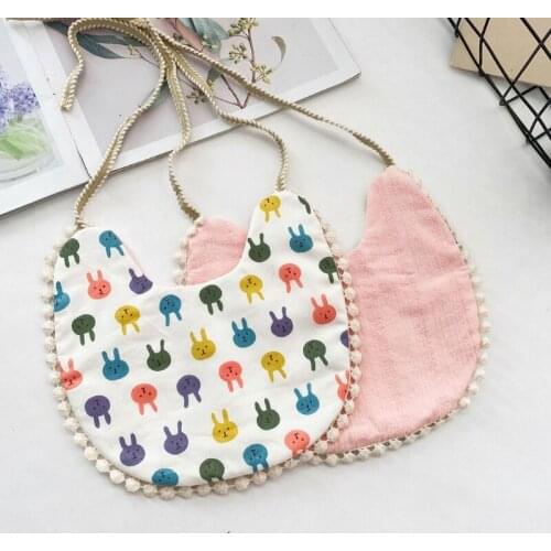 J60B Baby Cotton Printing Bibs Feeding Saliva Towel Bandana Scarf for Newborn Infants Gifts