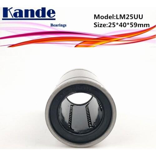 Kande Bearings LM25UU 2pcs LM25UU Linear Bearing 25x40x59mm LM25 UU Linear Bearing LM25