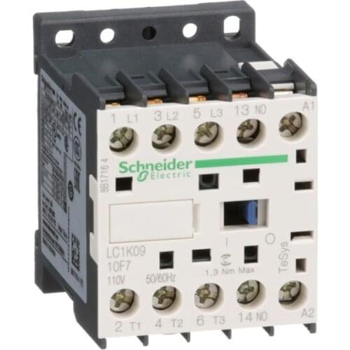 LC1K0910F7 LC7K0910F7 TeSys K contactor - 3P - AC-3 = 440 V 9 A - 1 NO aux. - 110 V AC coil