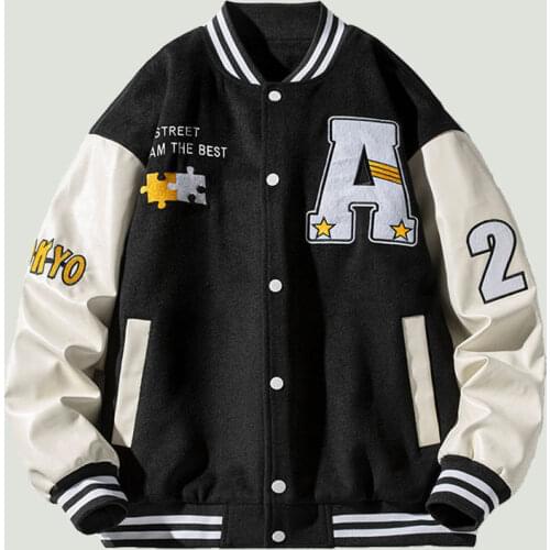 Hip Hop Baseball Jacket Men Embroidery Colorful Furry Children Patchwork Varsity Coats Couples Autumn Streetwear Bomber Jackets