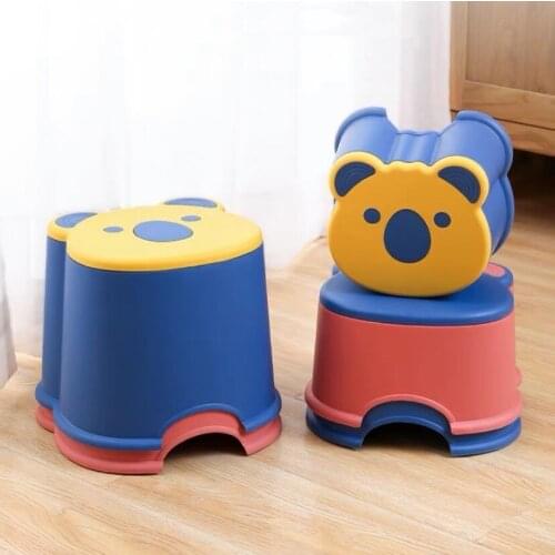 Small Stool Household Cartoon Bench Childrens CreativeTthickening Plastic Non-Slip Footstool Baby Low Shoe Replacement