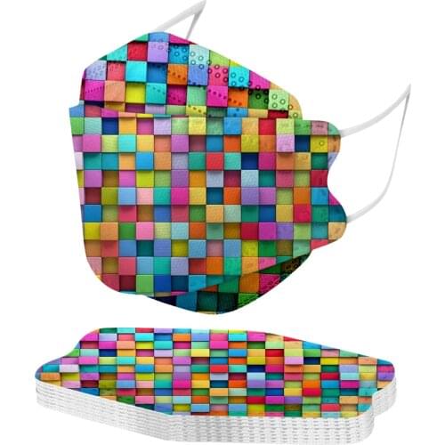 10pc Fashion 3d Pattern Face Mask For Women Men Adult Protection 4-layer Anti-dust Pm25 Mouth Mask Cover Masques Decoration