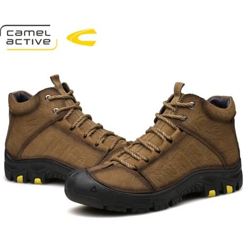 Camel Active New Hiking Shoes Men Genuine Leather Outdoor Breathable Hiking Boots Men Trekking Shoes Walking Climbing Shoes