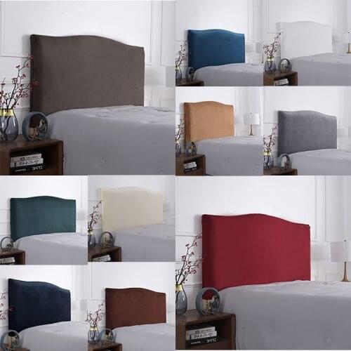 Soft All-inclusive Bedroom Decor Bed Back Protection Durable Anti-dirty Solid Color Elastic Cozy Bedhead Cover Headboard