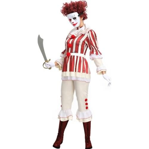 New Arrival Clown Costume Cosplay For Women Adult Halloween Costume For Women Carnival Performance Party Dress Up Suit