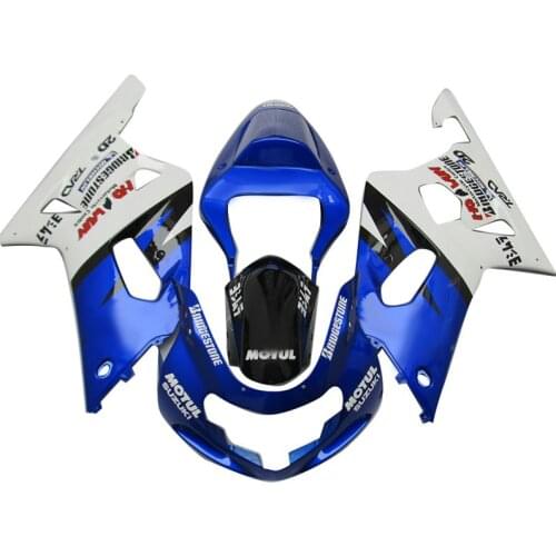 Platic fairing kit for SUZUKI GSXR 600 750 2001 2002 2003, Blue White Black Fairings GSXR600 GSXR750 k1 k2 k3 PL121