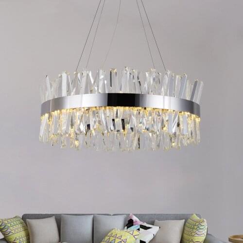 Home Luxury Décor Crystal Chandelier Ring Pendant Indoor Lighting For Bedroom Kitchen Living Dining Room Decoration Ceiling Lamp