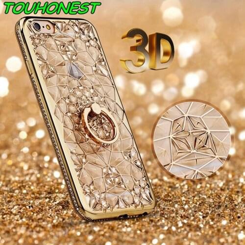 Luxury Ring Phone case For iPhone XS XR XS MAX X Glitter Diamond Soft Silicone Cover Cases for iphone 8 7 6 6S plus 5 5S SE case