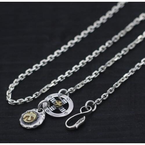 S925 Sterling Silver Wheel Ethnic Takahashi Goro Handmade Eagle Hook Fashion Jewelry Retro Thai silver Men And Women Necklace