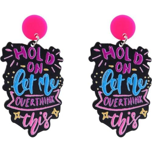 Fashion Colorful Doodle Letters Love Arcylic Dangle Earring for Women Geometric Black Drop Earrings Fashion Jewelry Party Gifts