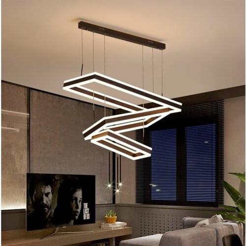 Modern LED Chandeliers 150 Watt Rectangle Indoor Lighting Nordic Kitchen Bedroom Home Living Room Decommr