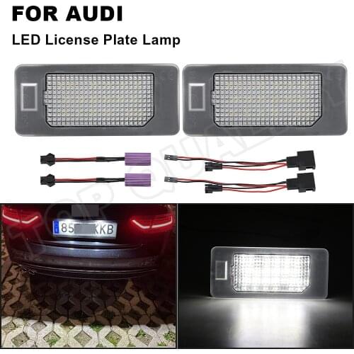 LED License Plate Light For Audi A4 B8 A5 S5 Q5 TT TTS A7 RS5 TTRS A6 C7 Roadster LED Number Plate Lamp Canbus 2X