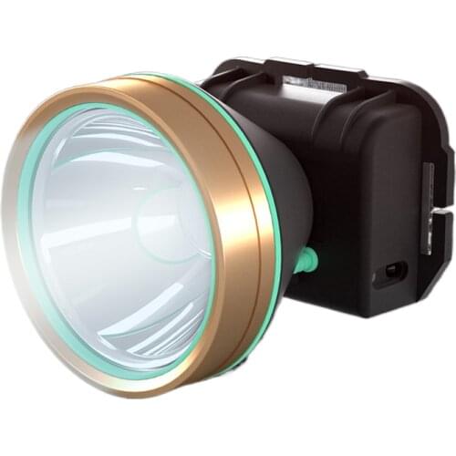 The head-mounted LED flashlight bright yellow headlight glare night fishing inductive charging small xenon lamp