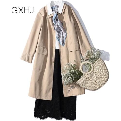 2021 Spring Long Trench Coat Women Single-breasted 100% cotton Slim Trench Coat Female Outwear Fashion Windbreaker LHJ318