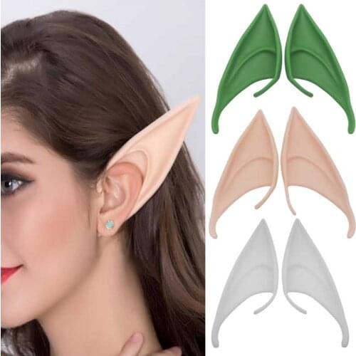 1 Pair Mysterious Angel Latex Elf Ears For Halloween Christmas Masquerade Party Costumes Festival Fairy Cosplay Accessories