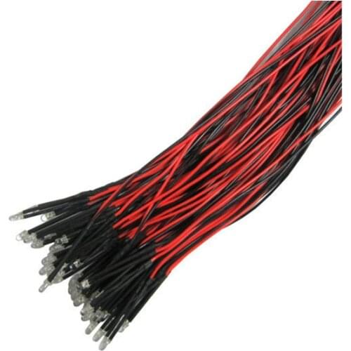 100pcs red/green/blue/white/warm white/orange/RGB Pre-Wired Led, resistance and 20cm cable 5V-24V DC