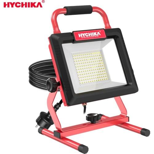 100W LED Construction Site Spotlight HYCHIKA 12,000LM Ultra-Bright LED Spotlight IP66 Waterproof for Workshop DIY Construction