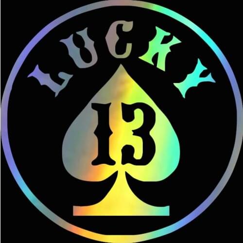12.5x12.5CM 3D Car Stickers Number LUCKY 13 Spades Funny Vinyl Car Decorations Stickers And Motorcycle Styling Acarccessories