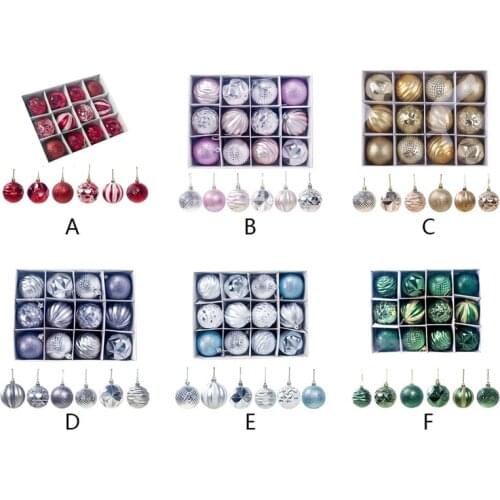 12Pcs Shining Christmas Ball Small Shatterproof Christmas Tree Hanging Decorations for Holiday Wedding Party Tree Ornaments
