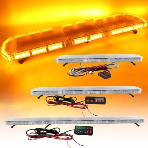 12V-24V 72-136 LED Car Truck Emergency Warning Light Bar Waterproof Flashing Strobe LightBar Lamp Amber Yellow 47" 59" 71" 83"