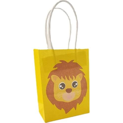 3/6pcs Animal Theme Paper Candy Dragee Box Gift Bags Birthday Party Decorations Kids Jungle Party Decorations Baby Shower Boy