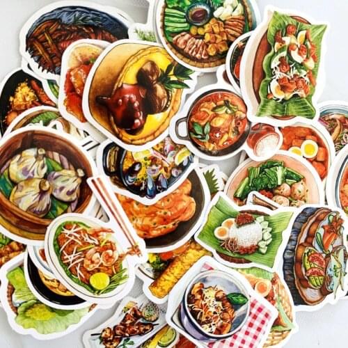 47Pcs 2-3CM Hand Account Colors 2021 Food Stickers For Suitcase Skateboard Laptop Luggage Fridge Phone DIY Decal Sticker