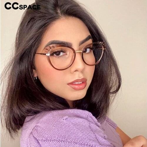 48204 Cat Eye Anti-Blue Light Women Optical Glasses Frame Diamond Cut Fashion Computer