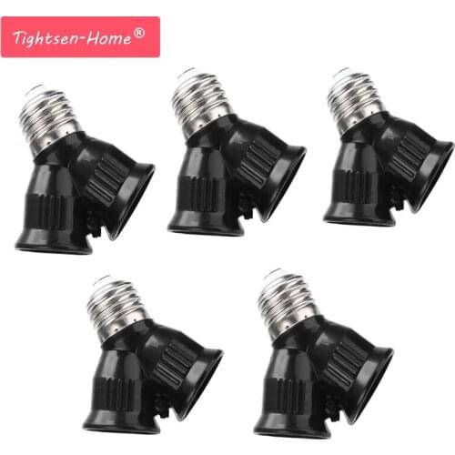 5Pcs Fireproof Material E27 to 2 E27 lamp Holder Converter Socket Conversion light Bulb Base type 2E27 Y Shape Splitter Adapter