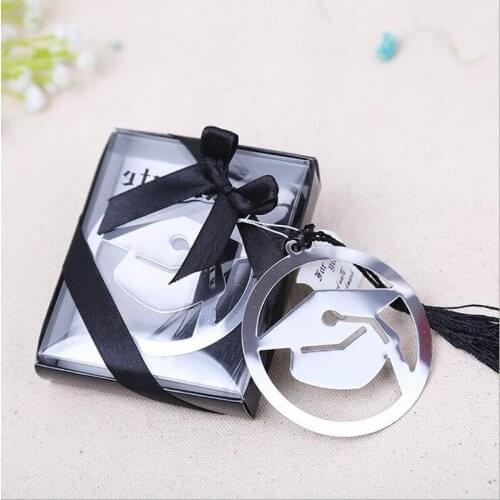 50 pieces/lot)Free Shipping Cap Metal Bookmark with Tassel Graduation Gift Bookmark Shower Wedding Party Favors and Gifts