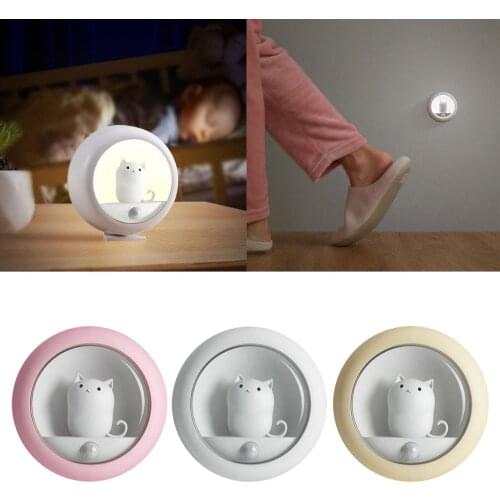 Motion Sensor Cordless night lights bedroom decor light LED wall lamp staircase closet room aisle lighting