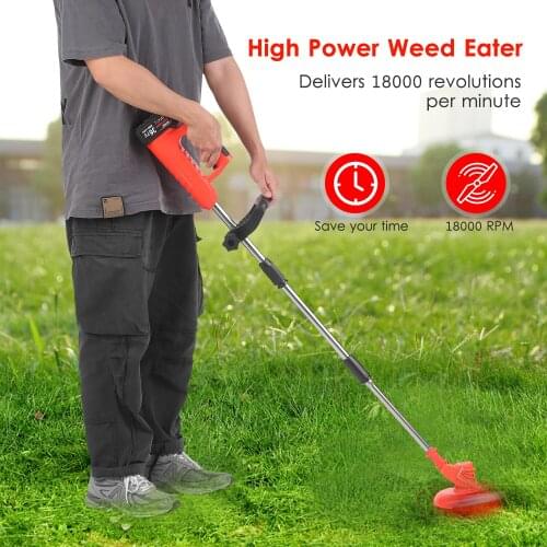 KKmoon Household Cordless Grass Trimmer Edger 21V Weed Eater Electric Brush Cutter Home Grass Shears Hedge Trimmer for Garden